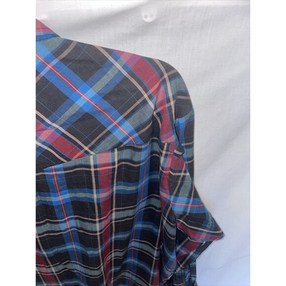 Ely Cattleman Western Shirt Men’s Size XL Blue Red Plaid Pearl Snaps LS Rodeo - Picture 10 of 12